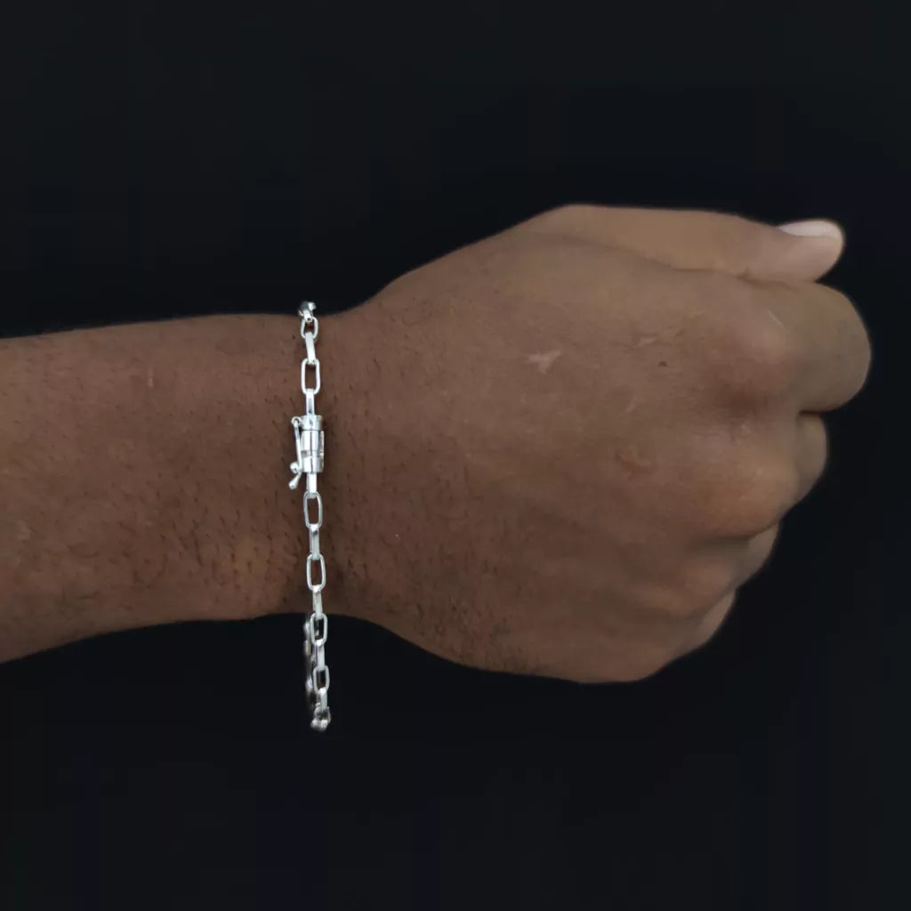 Pulseira Tijolinho Boleada 3mm prata 925