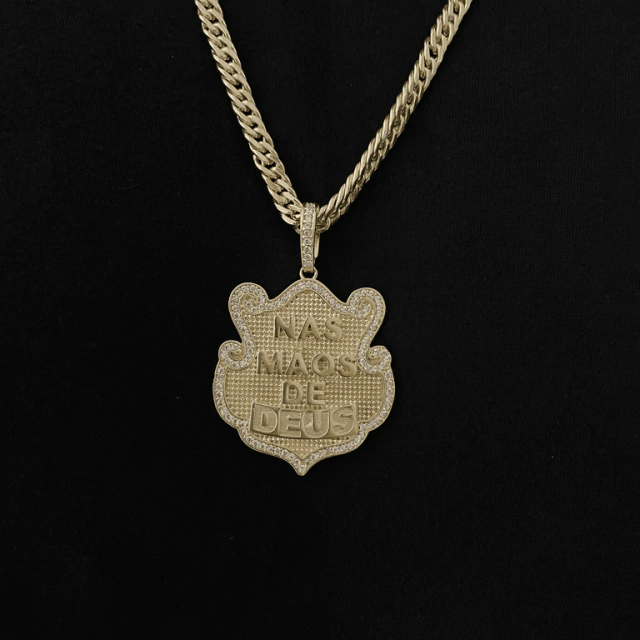 Kit Grumert Dupla 4mm + Pingente nas Mãos de Deus de Moeda antiga