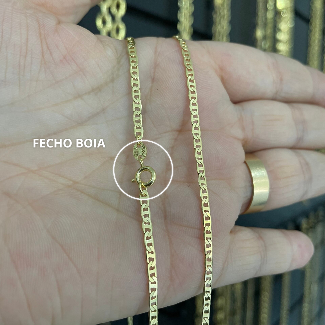 Corrente/cordão Piastrine 3mm Fecho Boia de moeda antiga