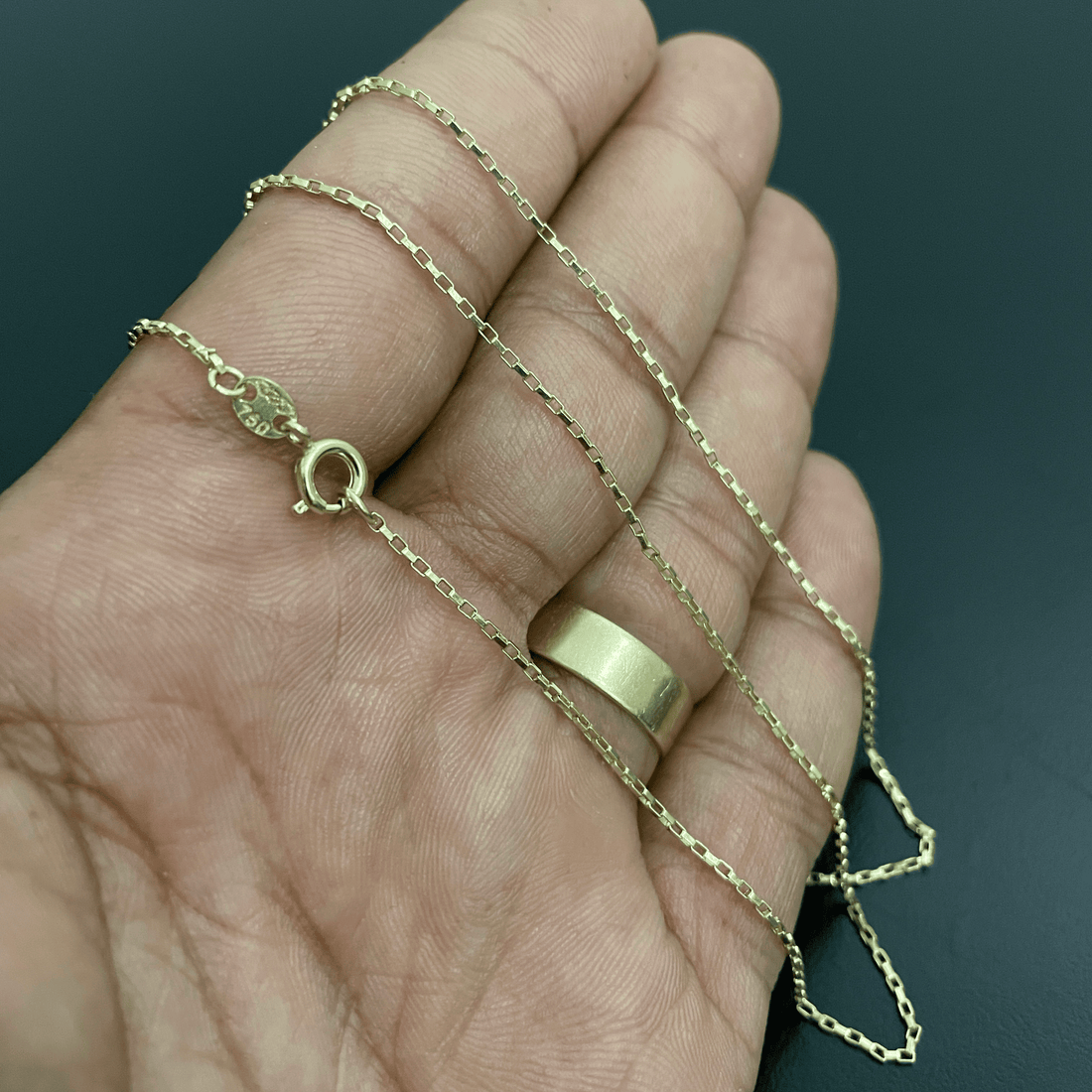 Corrente/cordão Veneziana 1mm de moeda antiga Fecho Boia