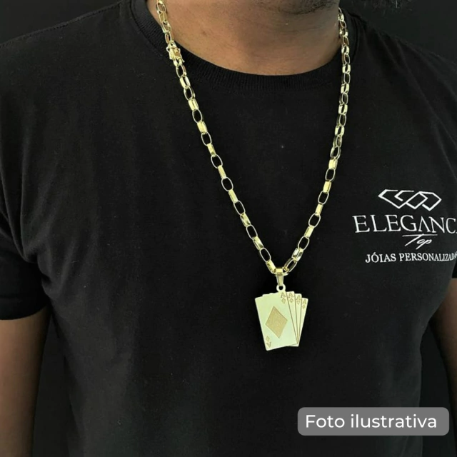 Pingente Naipe de Às Personalizado de Moeda Antiga
