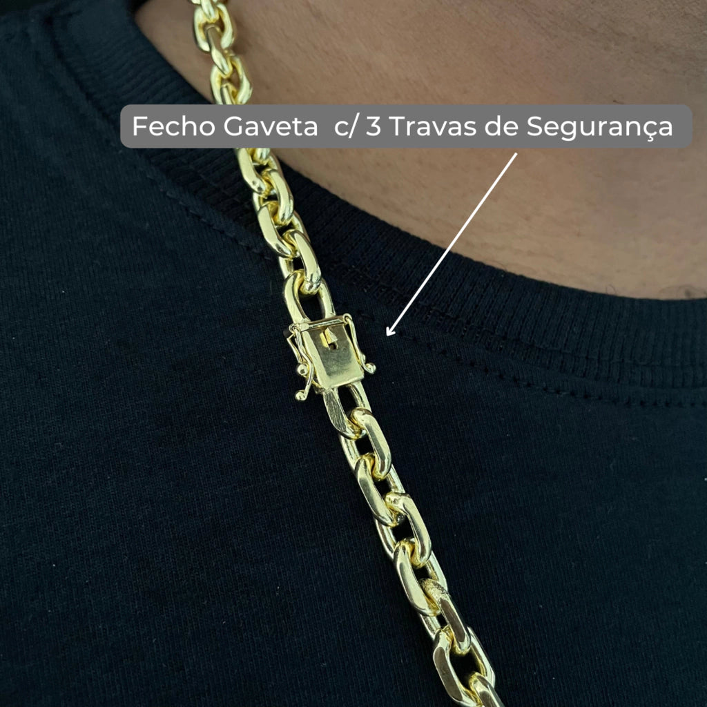 Corrente Cadeado de quina 8mm de moeda antiga