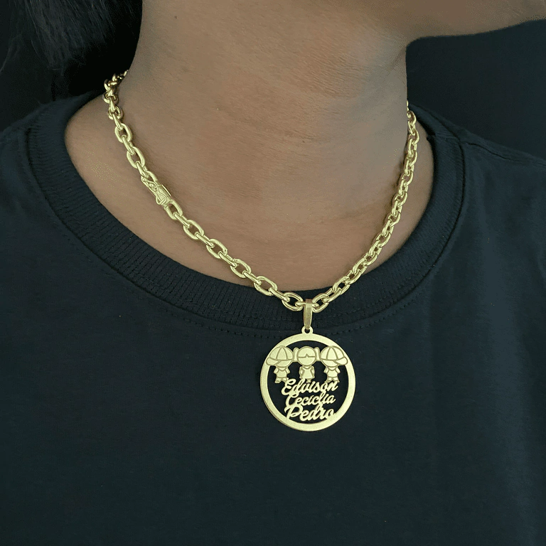 Pingente Filhos Personalizado de Moeda Antiga