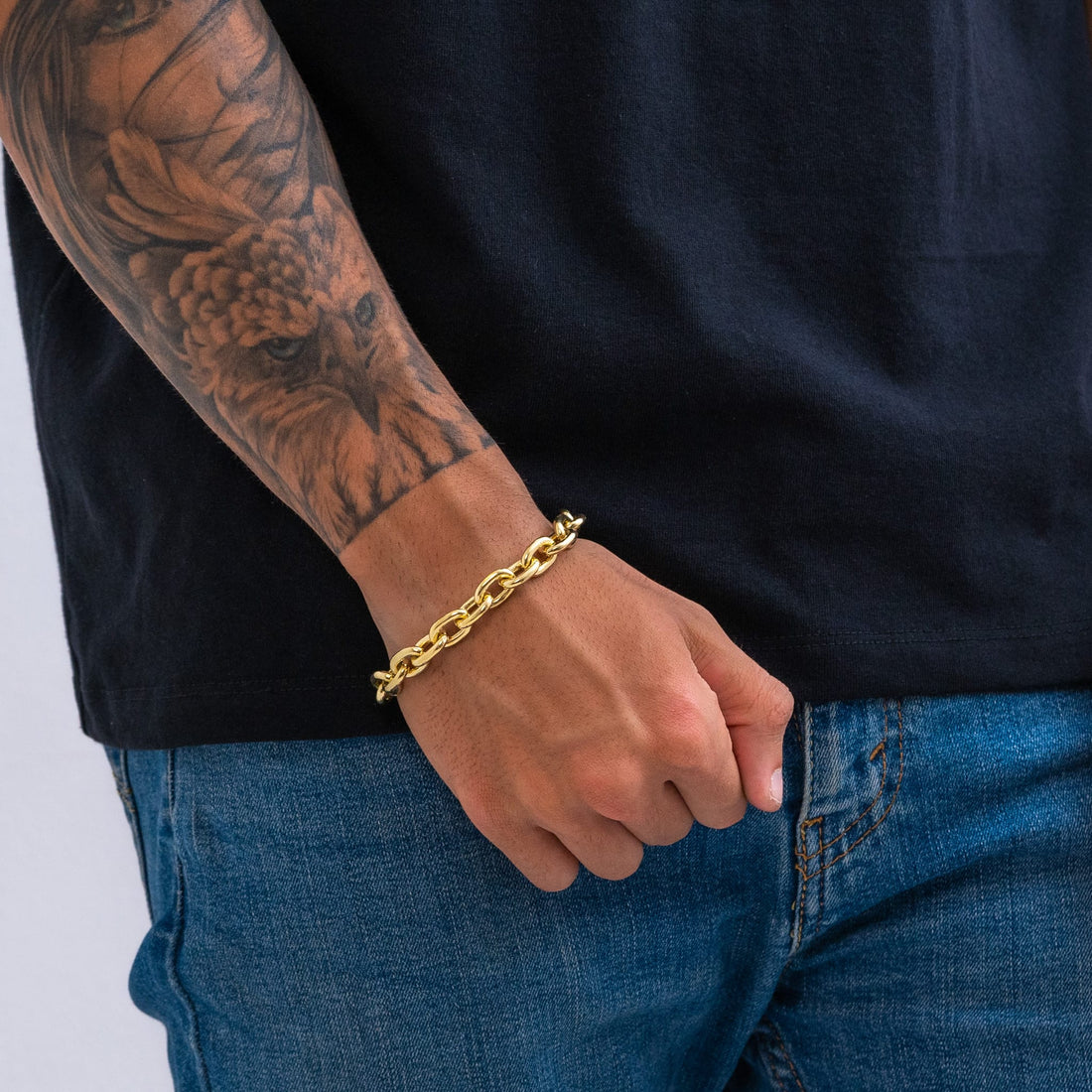 Pulseira Cadeado 12mm de moeda antiga