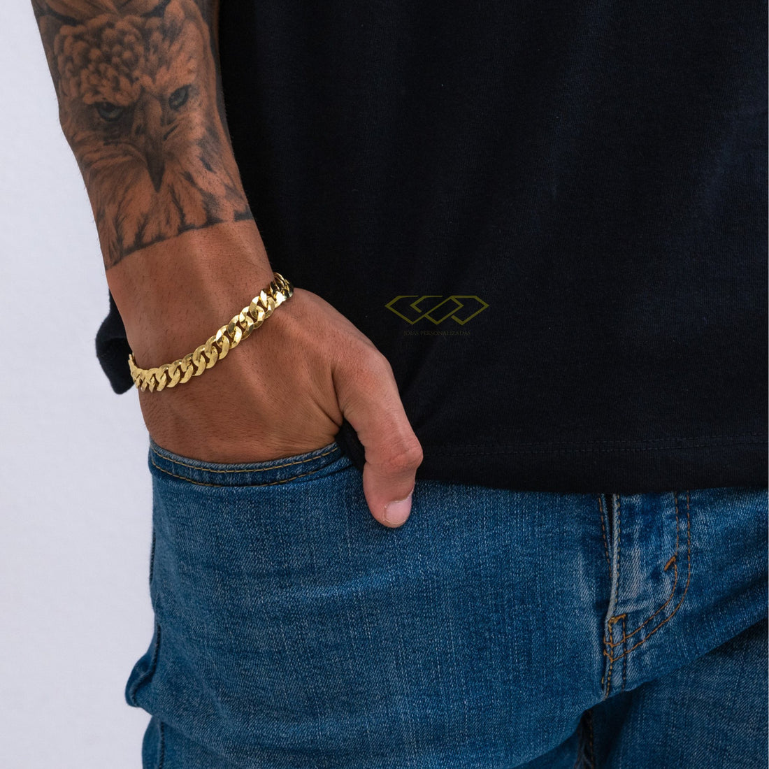 Pulseira laminada 10mm de moeda antiga