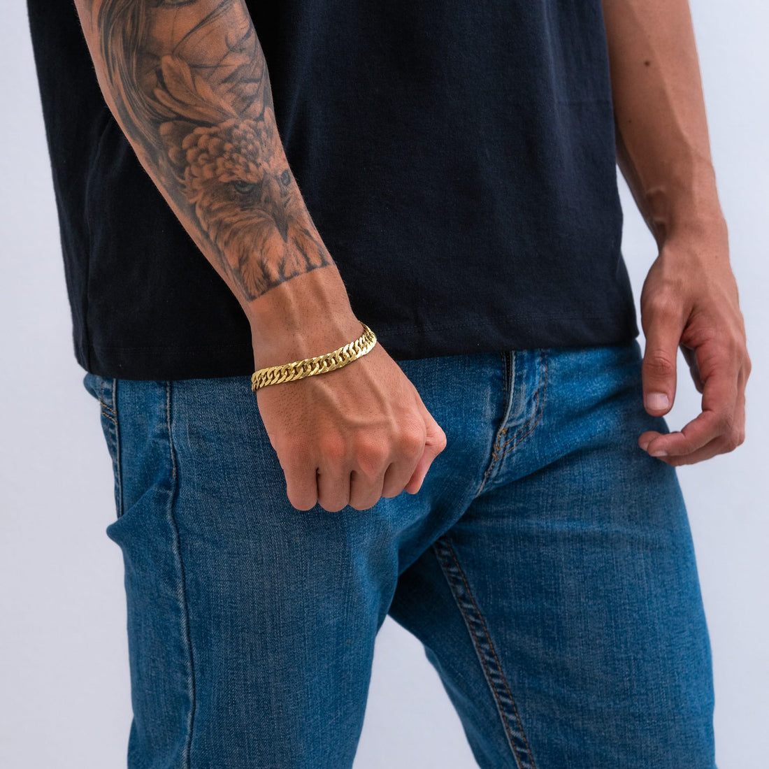 Pulseira Laminada Dupla 12mm de Moeda Antiga