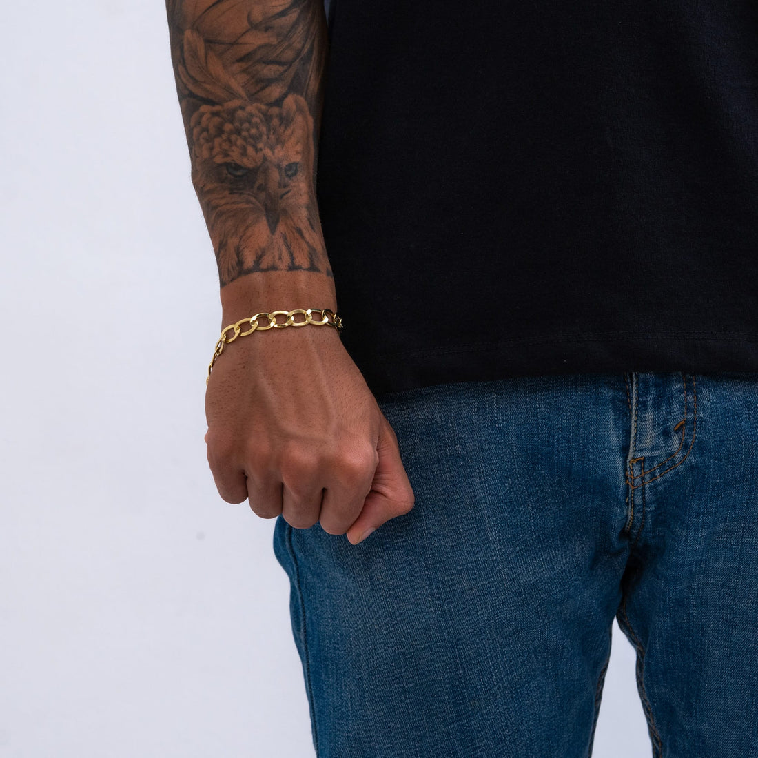 Pulseira Laminada Long 8mm de moeda antiga