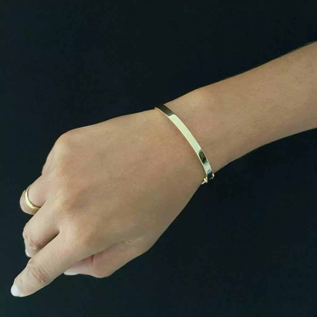 Bracelete Liso Maciço 4mm Personalizado
